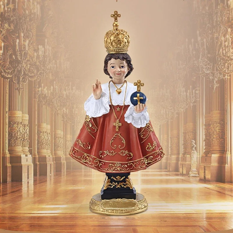 Elegant 12-Inch Infant of Prague Figurine for Religious Decor