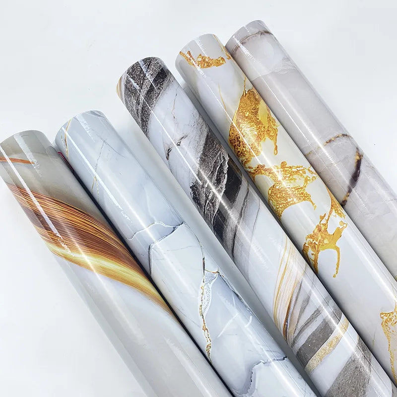 Gilded Marble Waterproof Self-Adhesive Wallpaper for Stylish Interiors