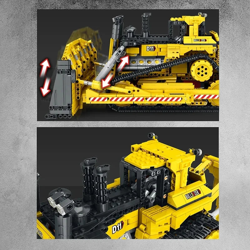 Remote Control D11 Bulldozer Building Blocks for Creative Play
