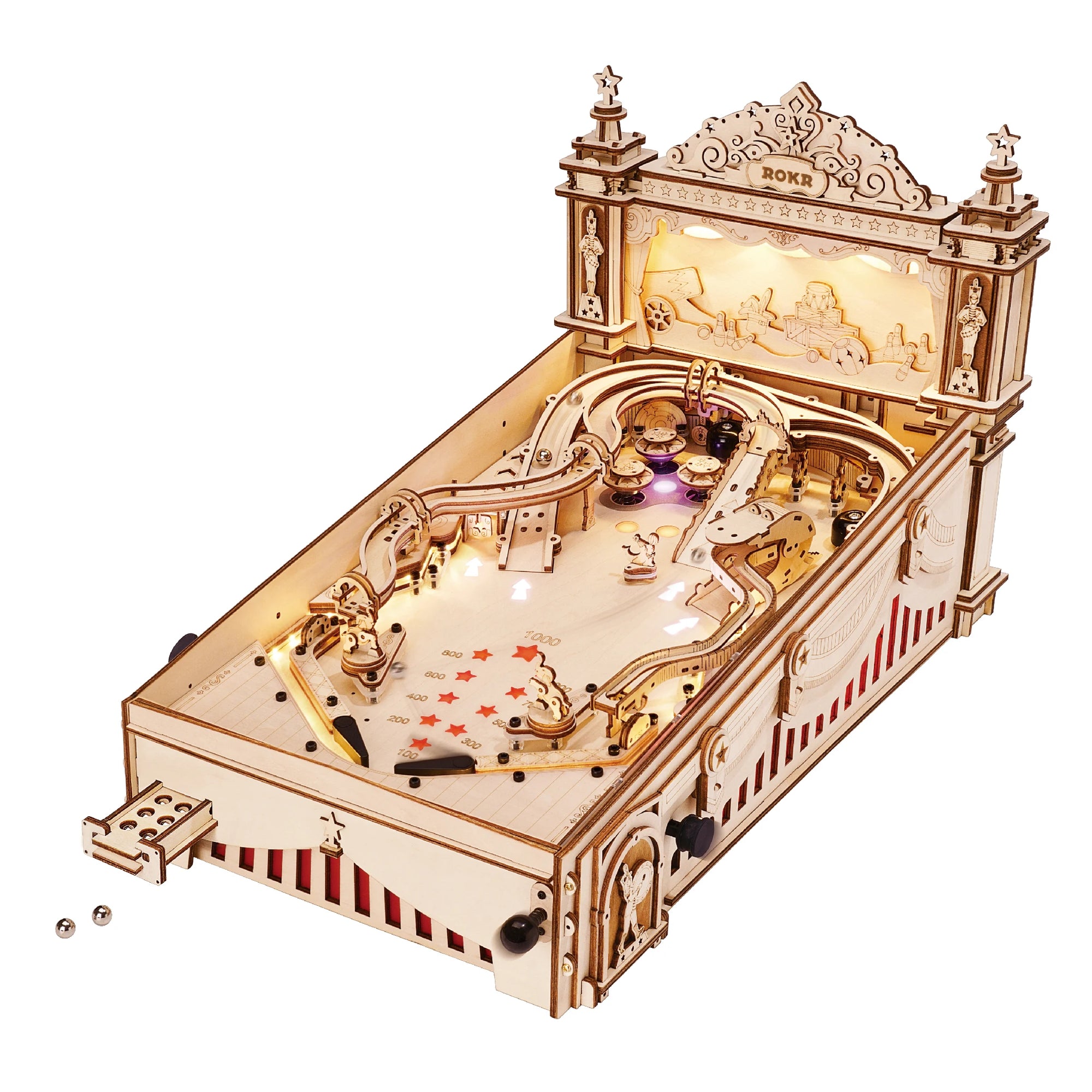 Robotime 3D Wooden Pinball Game - Fun Assembly for All Ages