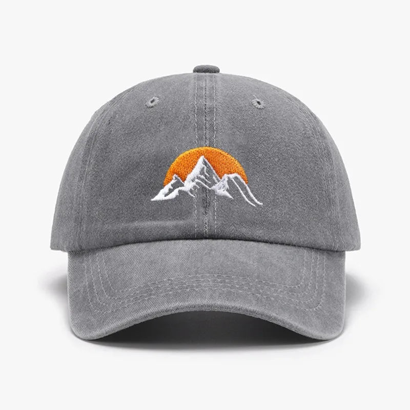 Unisex Embroidered Sunset Baseball Cap - Adjustable Soft Trucker Hat