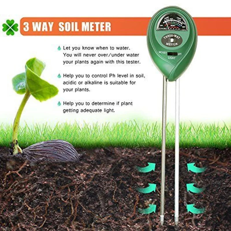 3-in-1 Soil PH Meter & Moisture Tester for Healthy Plants