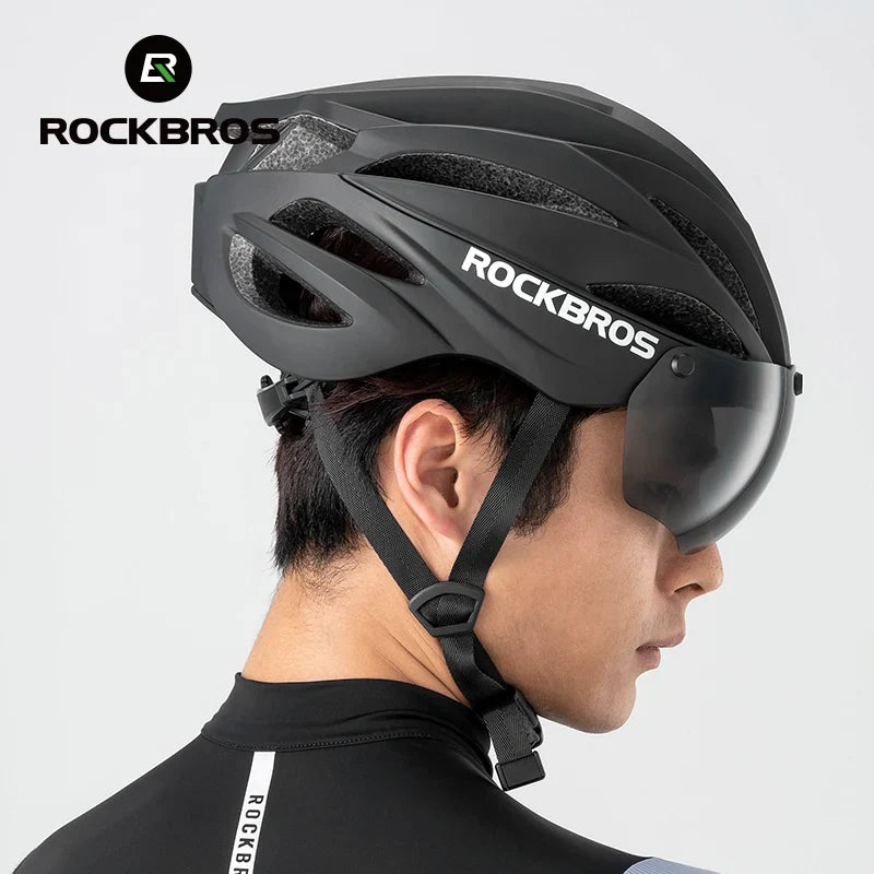 ROCKBROS Adjustable Cycling Helmet with Magnetic Goggles - Ultimate Safety
