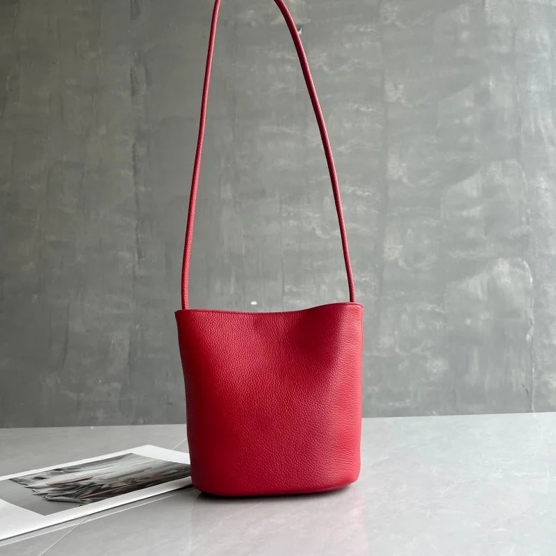 Versatile Women's Bucket Bag | Premium Cowhide Leather Crossbody