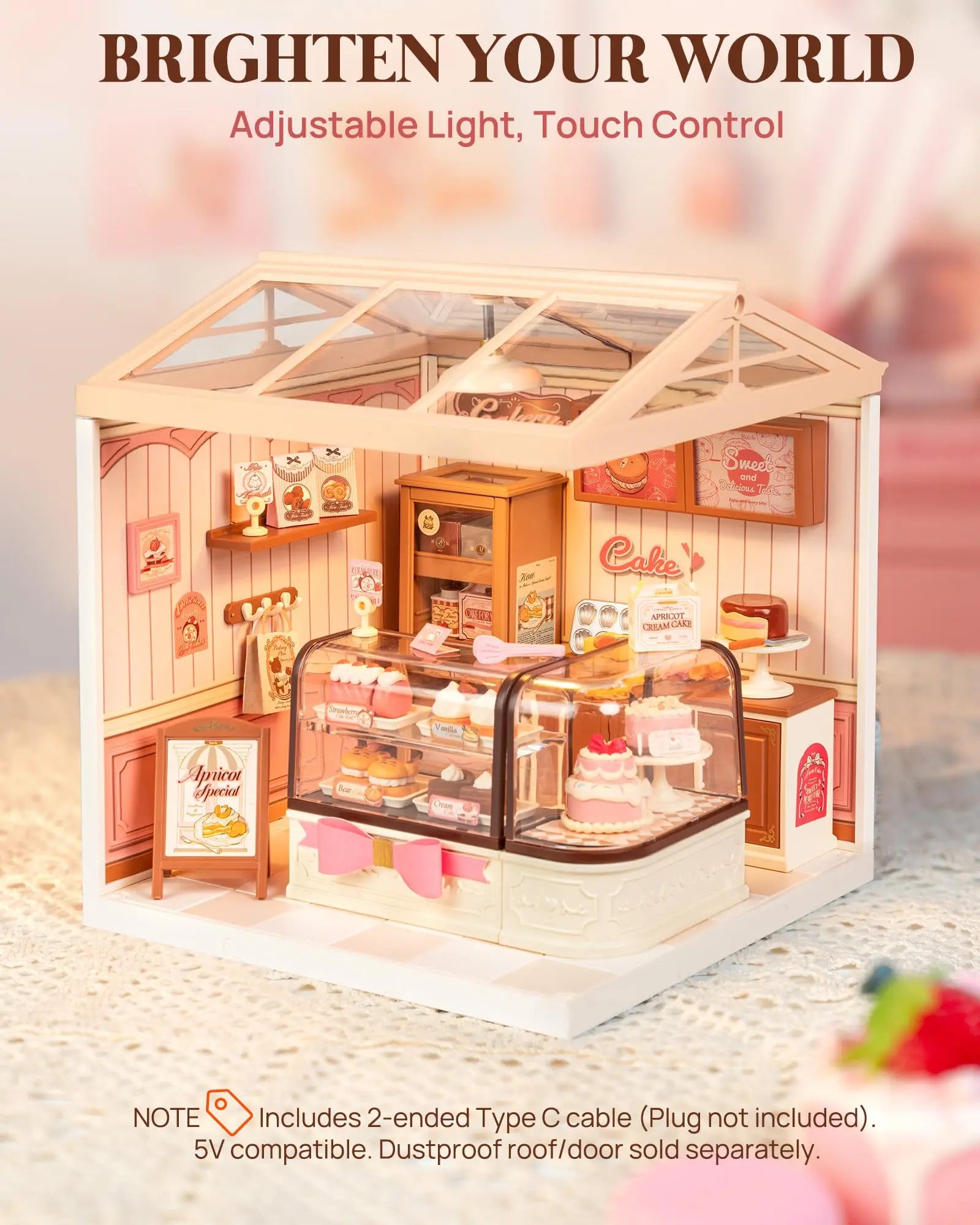 Robotime Rolife Tasty Cake Shop Dollhouse Building Blocks for Creative Fun