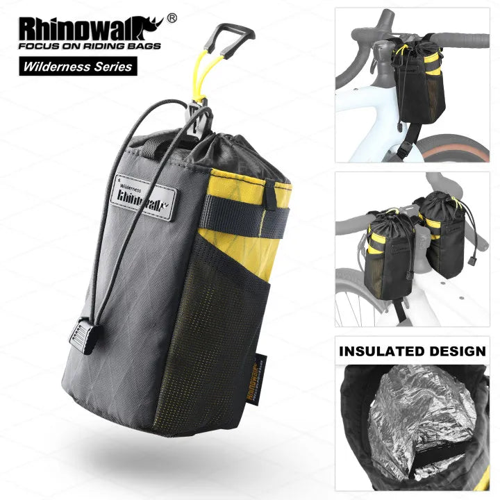 Rhinowalk Waterproof Bicycle Water Bottle Bag - Insulated Handlebar Pouch