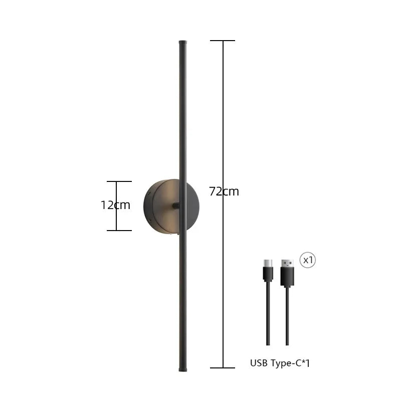Modern Nordic Dimmable Wall Sconce with Remote Control - Battery Operated