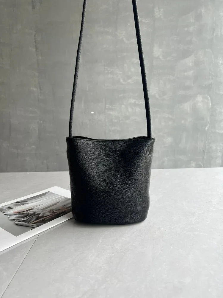 Versatile Women's Bucket Bag | Premium Cowhide Leather Crossbody