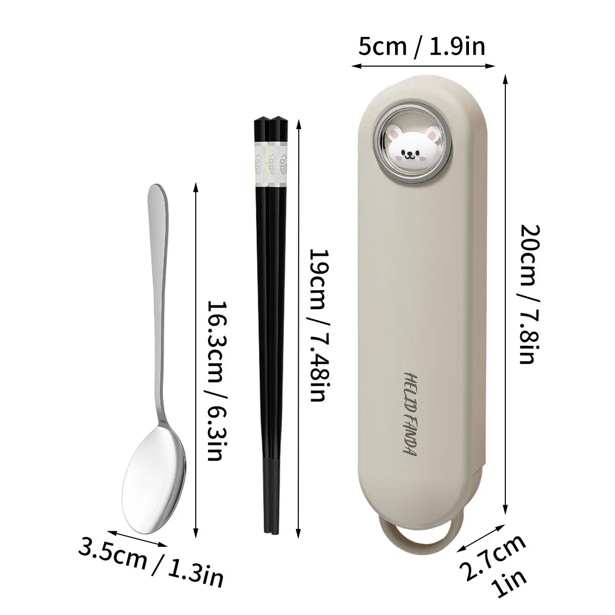 3pcs Cartoon Stainless Steel Dinnerware Set - Eco-Friendly Travel Tableware