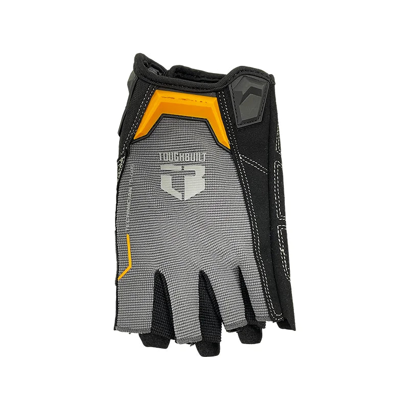 TOUGHBUILT Microfiber Half Finger Work Gloves for Superior Grip & Comfort