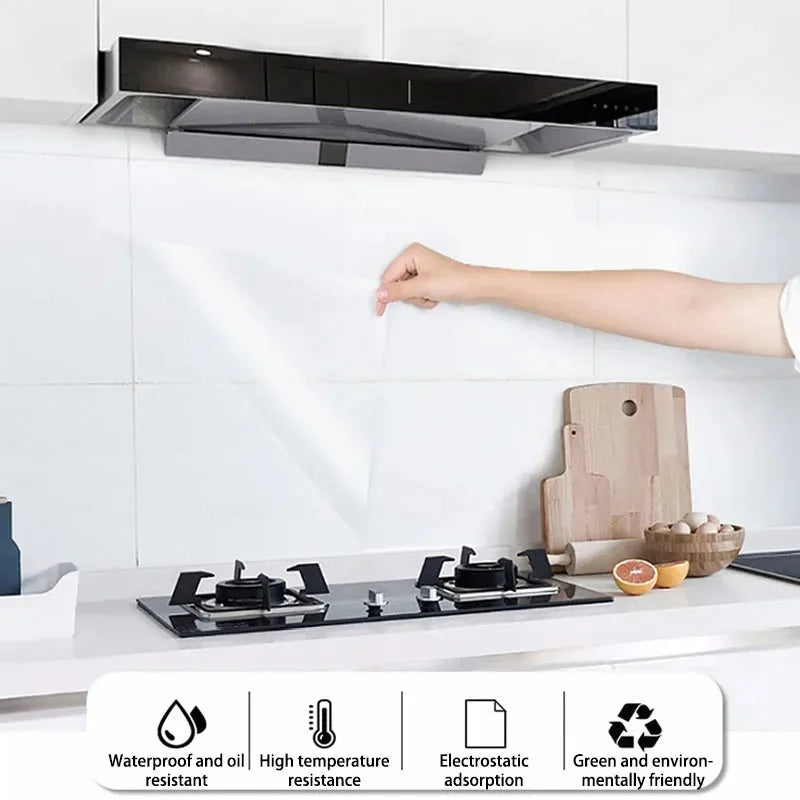 Transparent Electrostatic Wallpaper for Kitchen Oil Prevention