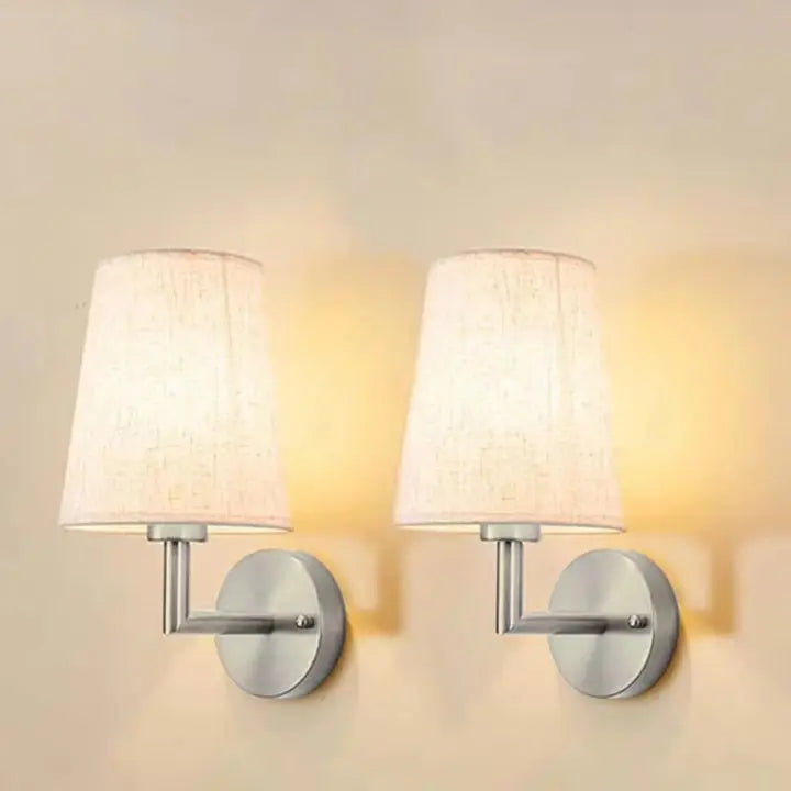 Cordless Retro Fabric Wall Sconces - Stylish Battery-Operated Lamps
