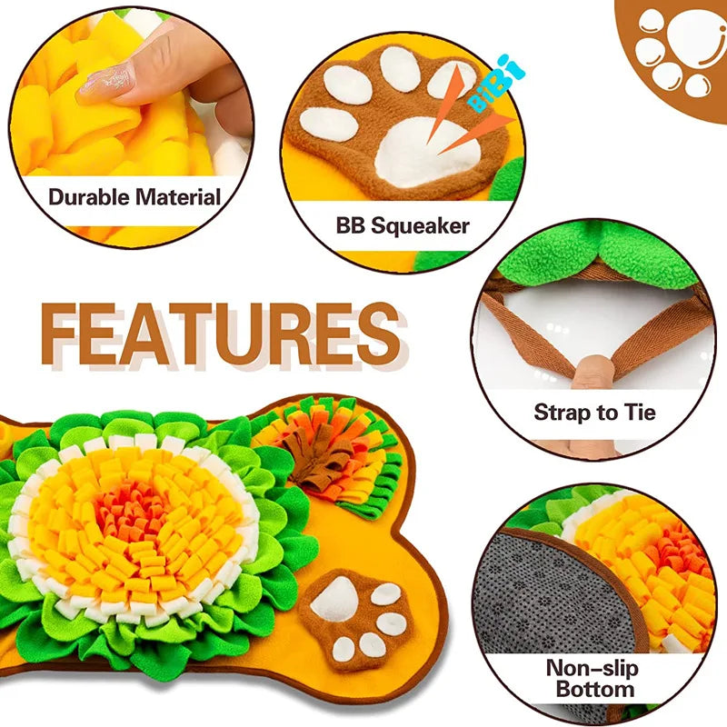 Interactive Dog Snuffle Mat - Anxiety Relief & Fun Squeaky Toy