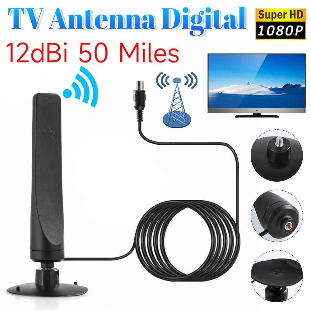 4K HD Digital TV Antenna with Signal Amplifier for Strong Reception