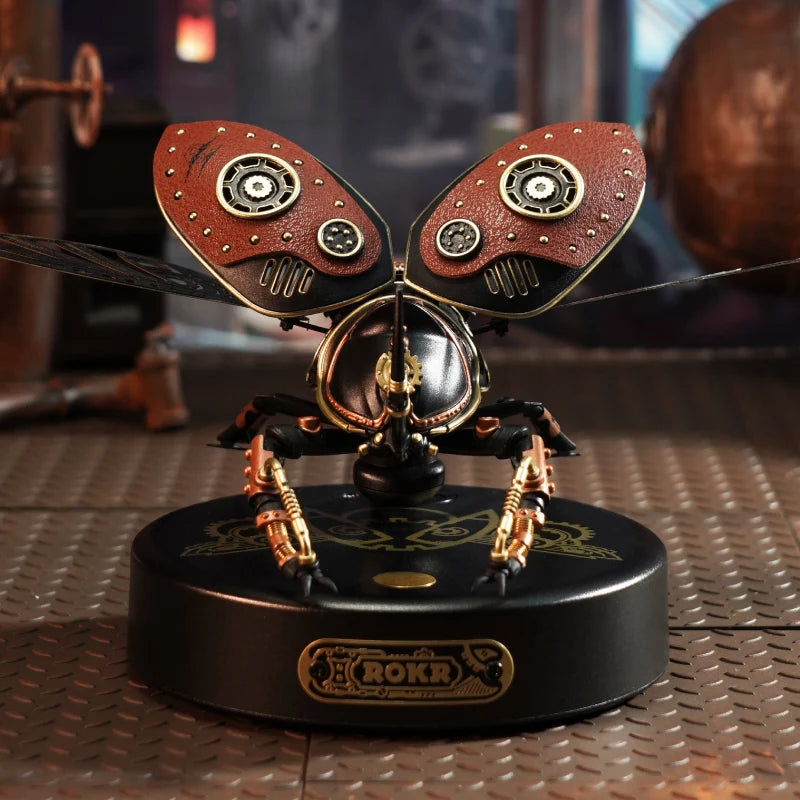 Robotime Rokr Golden Coin Turtle 3D Puzzle with LED Light - Steampunk Design