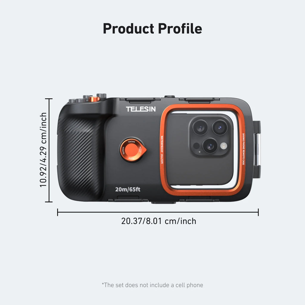 TELESIN Waterproof Phone Case for Underwater Photography - 20m Depth