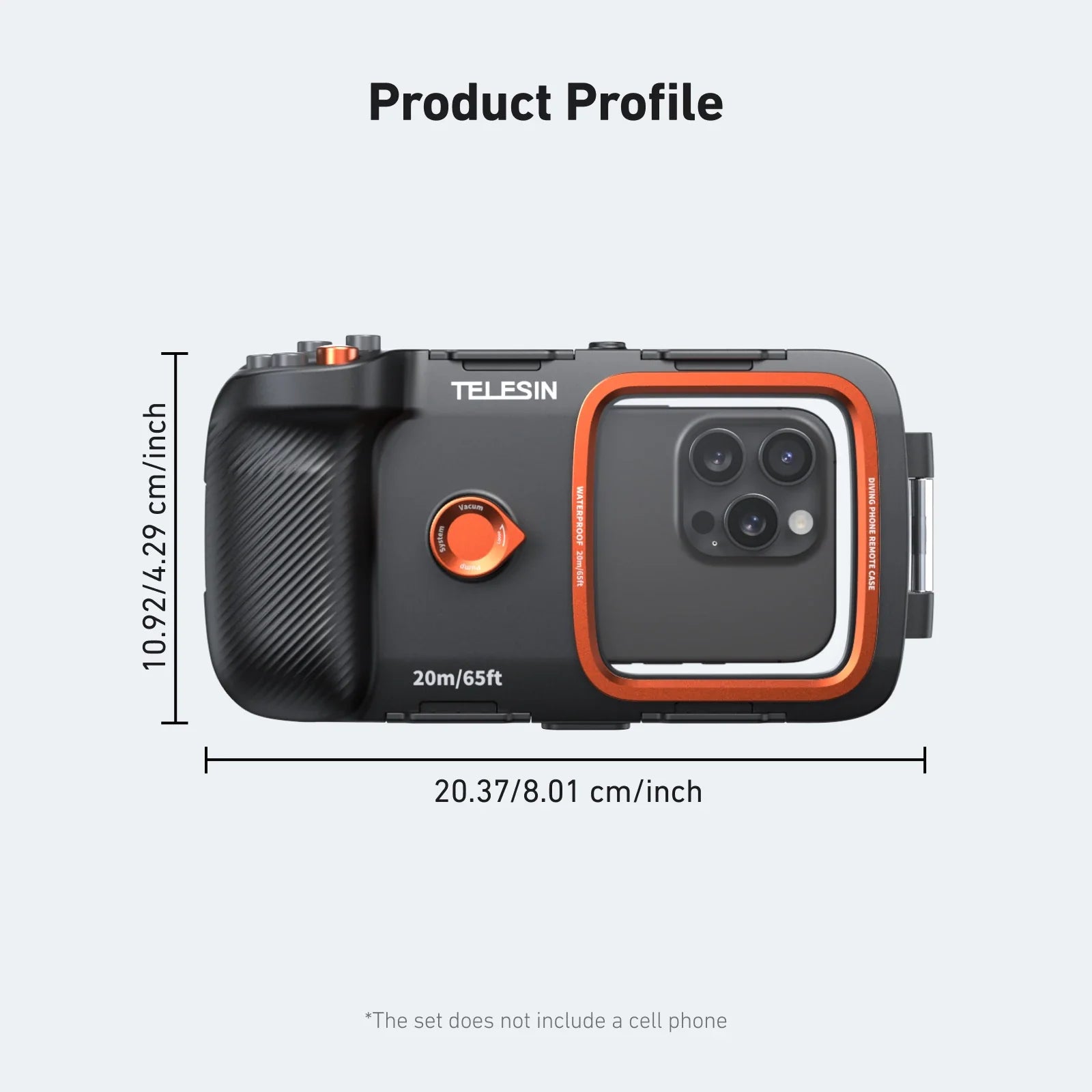 TELESIN Waterproof Phone Case for Underwater Photography - 20m Depth