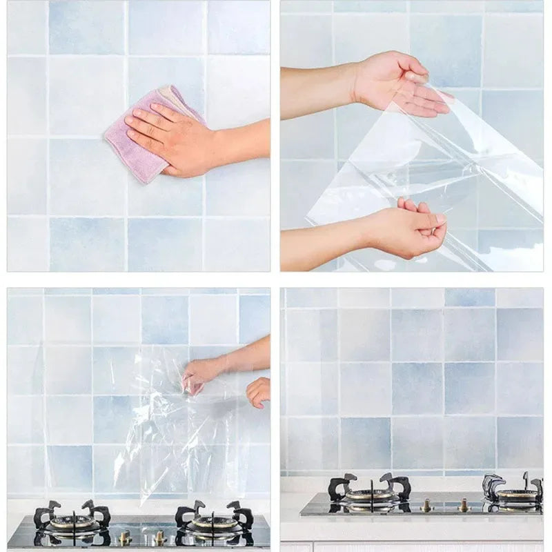 Transparent Electrostatic Wallpaper for Kitchen Oil Prevention