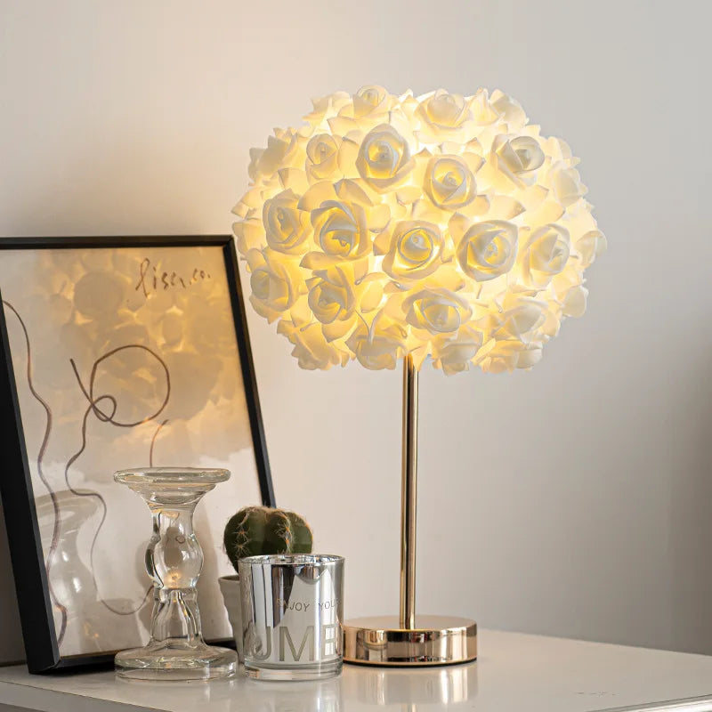 Romantic Rose Table Lamp for Elegant Bedroom Ambiance