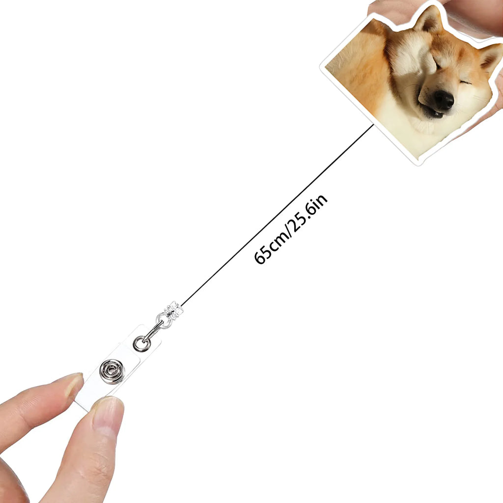 Funny Anime Dog Retractable Badge Reel - Perfect for Nurses & Students