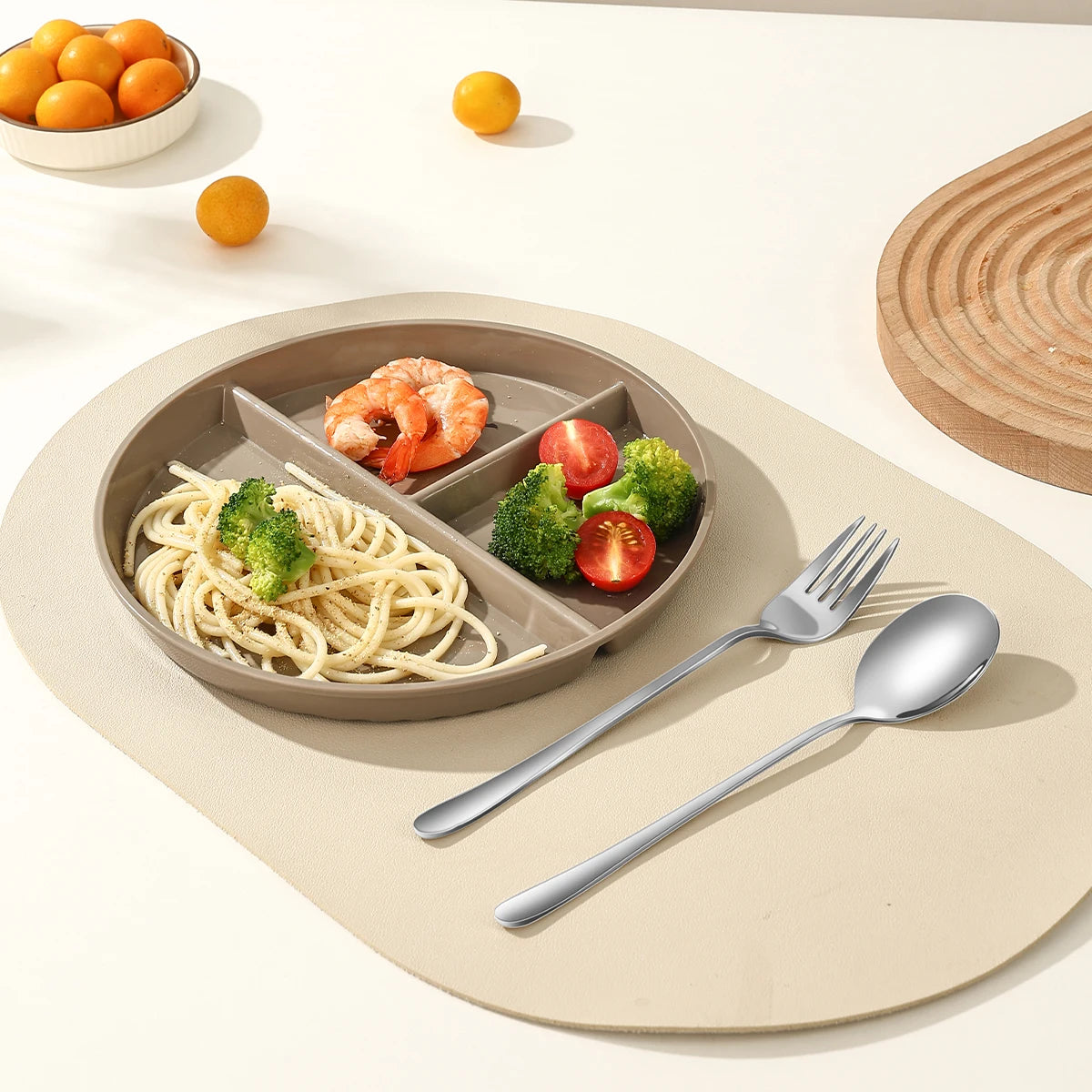 Divided Round Reusable Food Plate - Dishwasher & Microwave Safe