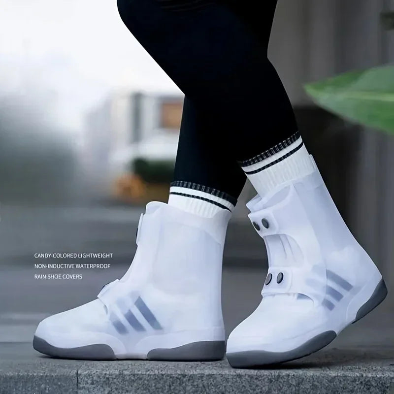 Waterproof Two Tone Shoe Covers - Washable & Anti-Skid Overshoes