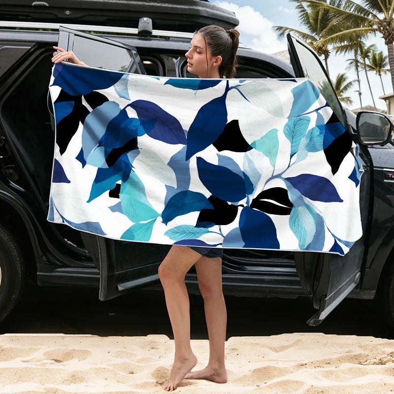 Quick-Dry Microfiber Beach Towel with Magnetic Fasteners
