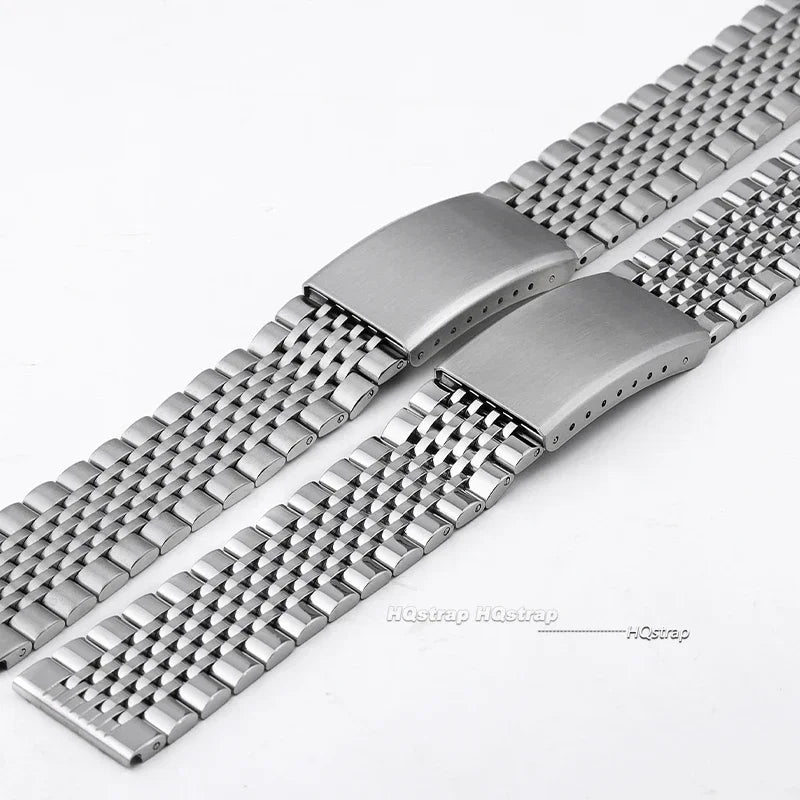 Premium Curved Stainless Steel Watch Band - 18mm, 20mm, 22mm Sizes