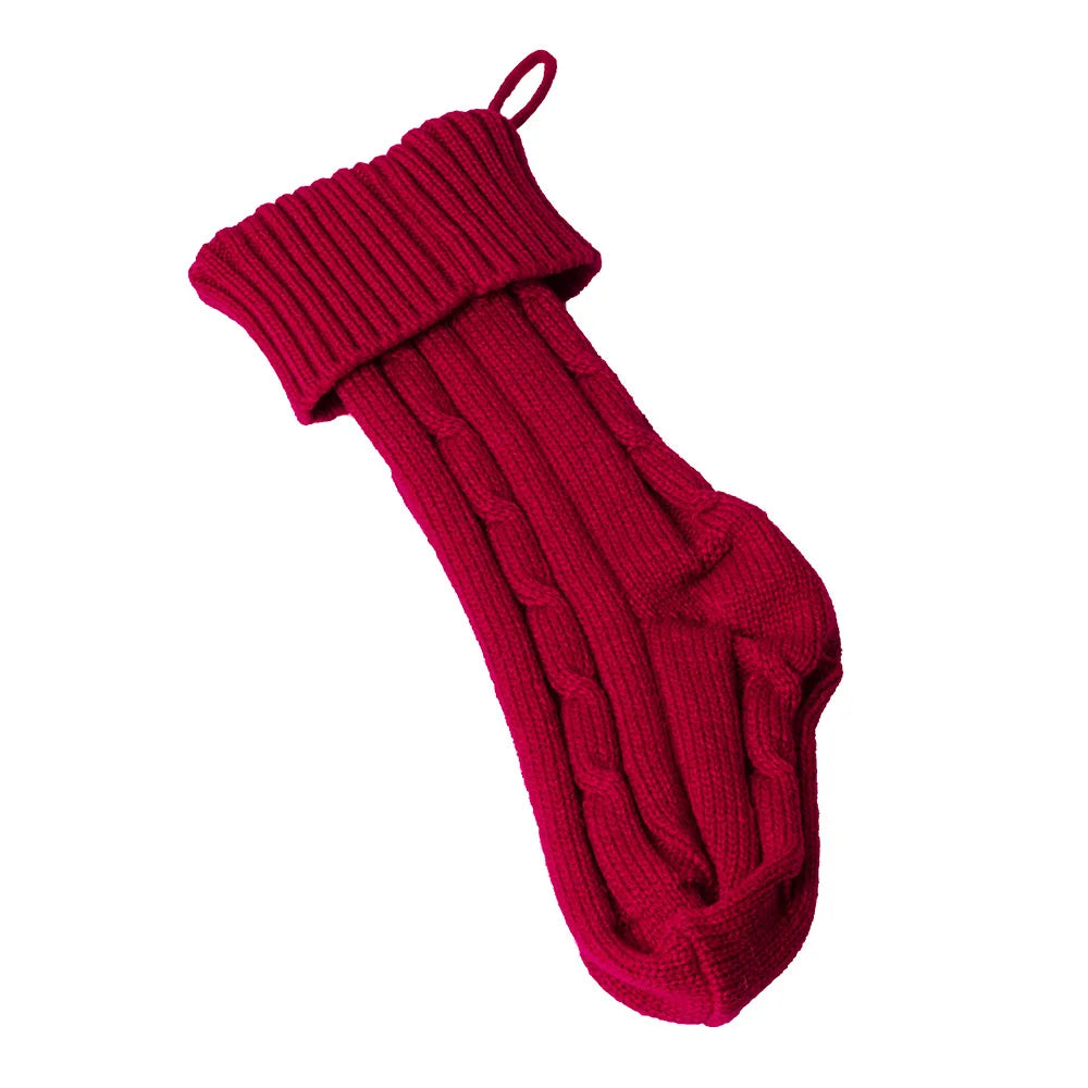 Cozy Knitted Christmas Stocking Gift Bag - Perfect Holiday Decor