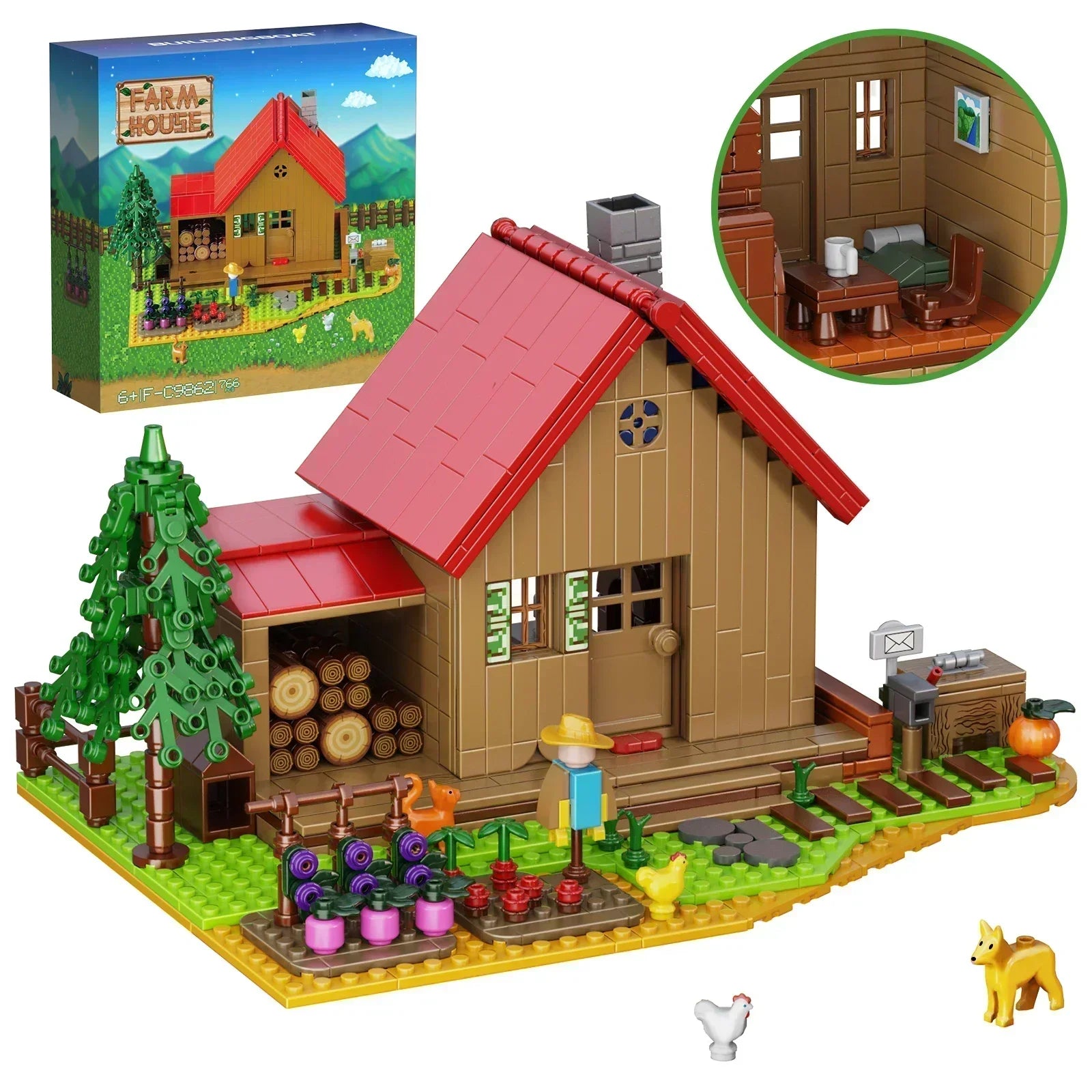 766PCS Creative Farm Building Blocks - Educational Toy for Kids