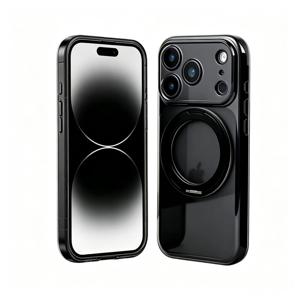 Clear MagSafe-Compatible Ring Stand Case for iPhone 11-17 | Shockproof