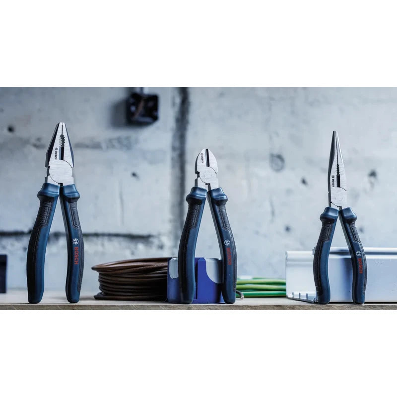 Bosch 3-Piece Pliers Set - Combination, Diagonal & Long-Nose