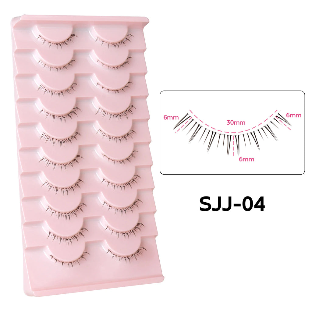 10 Pairs Manga Lower Eyelashes - Wispy Under Eye Lashes for Cosplay