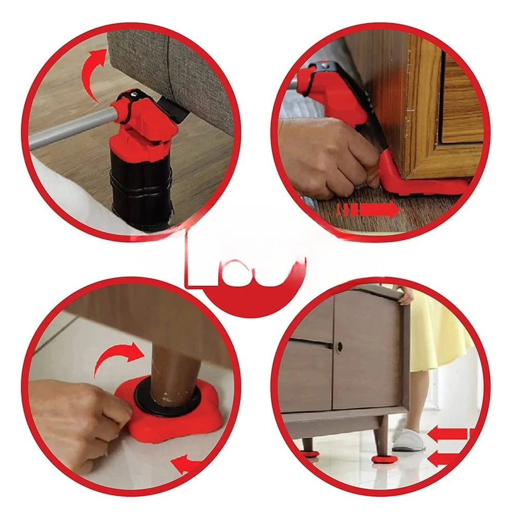 Heavy-Duty Furniture Mover Tool Set - Easy Transport Lifter with Rollers