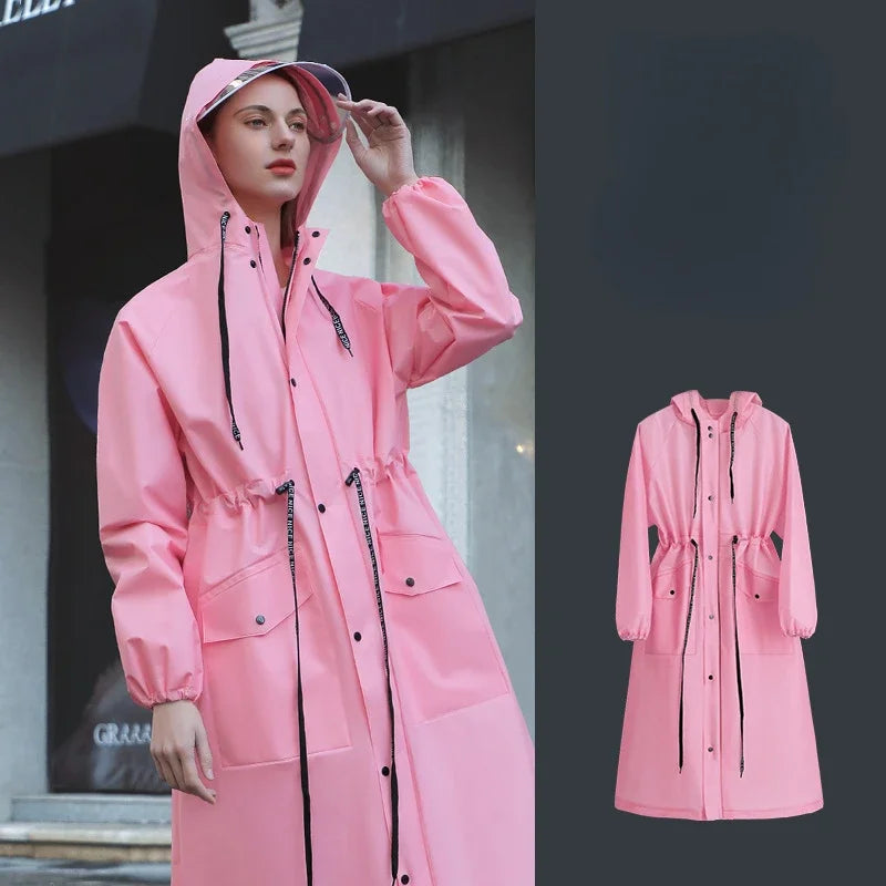 Unisex Waterproof Long Raincoat Poncho for Cycling & Outdoor Activities