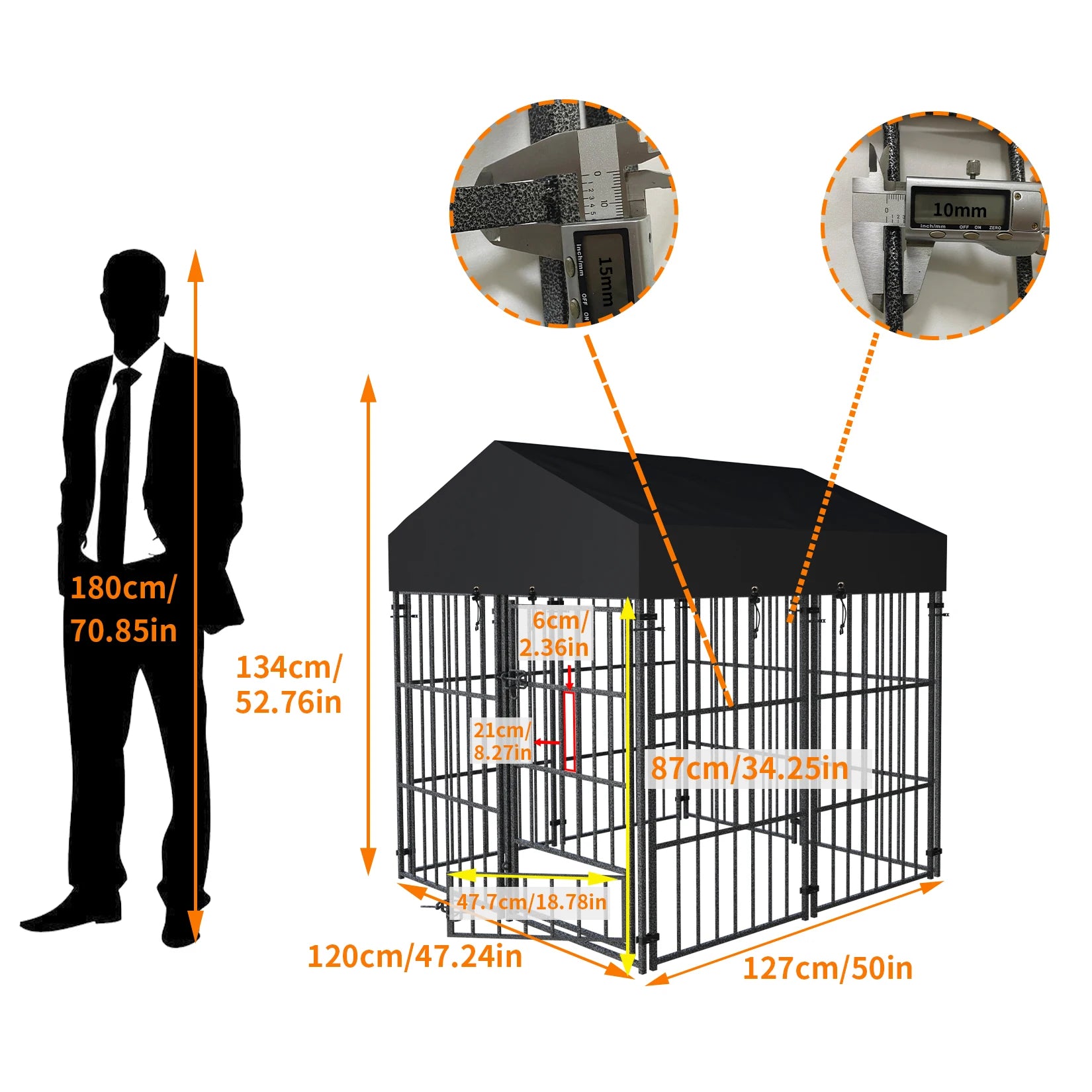 Heavy Duty Metal Dog Kennel with Waterproof Cover - Ultimate Pet Playpen