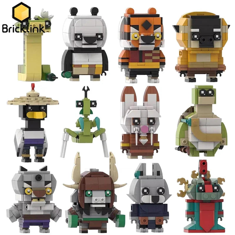 Fun Kung Fu Panda Building Blocks Set - Raccoon, Shifu, Tigress, Monkey Toys
