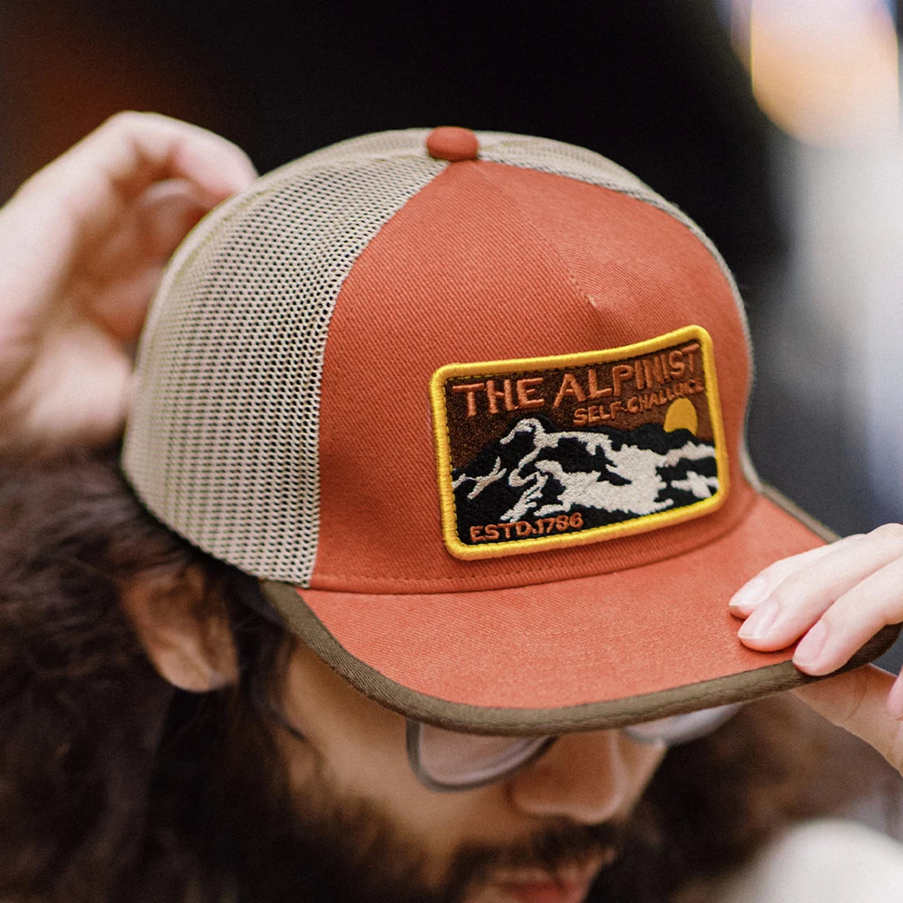 Maden Adjustable Color-Block Cap - Breathable Flat Brim Hat