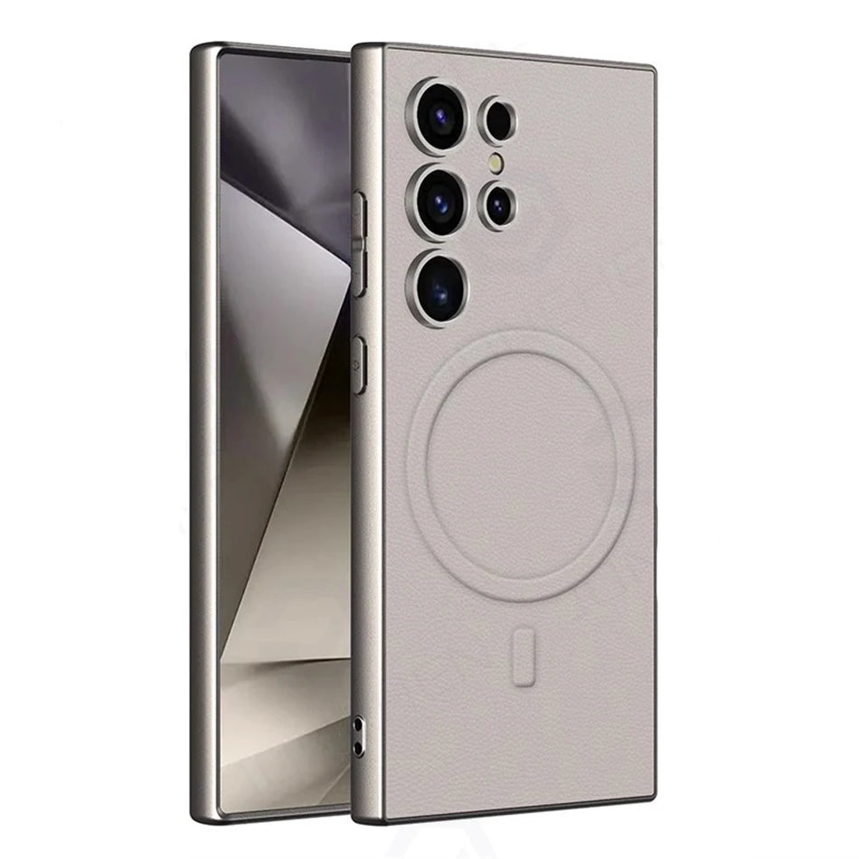 Luxury PU Leather Case for Galaxy S23/S24/S25 Ultra - Magnetic, Shockproof
