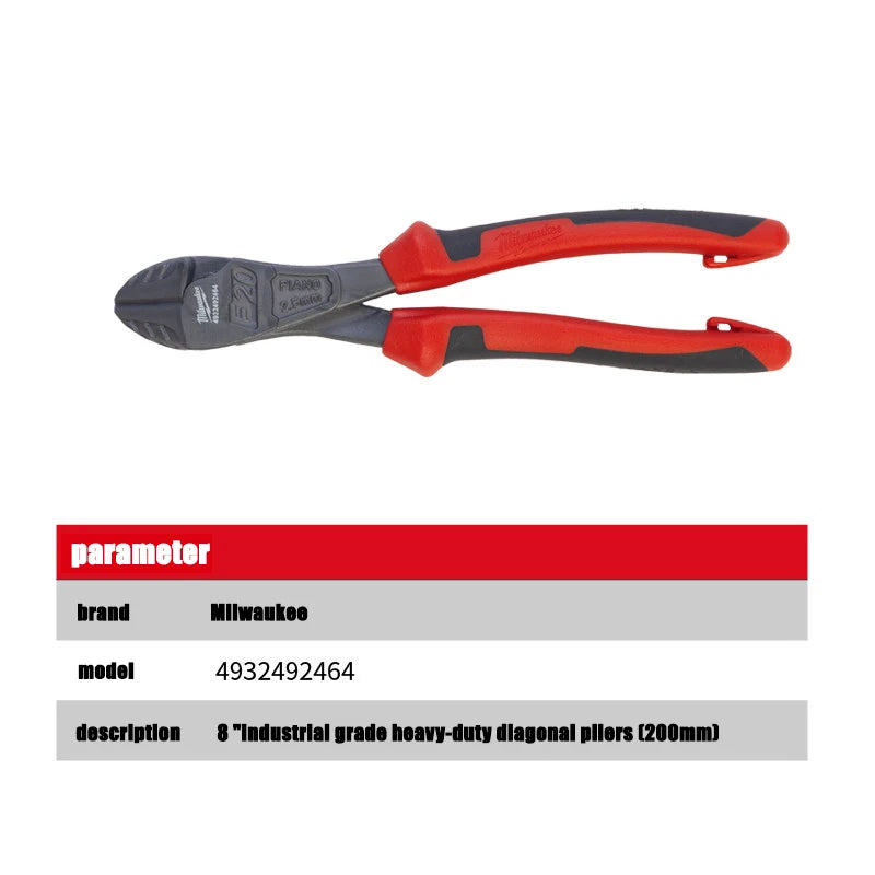 Milwaukee 8" Heavy-Duty Diagonal Pliers - Multifunctional Tool