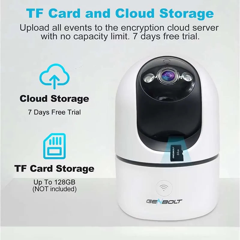 GENBOLT 2K Pet Camera - Smart Indoor Surveillance with Night Vision
