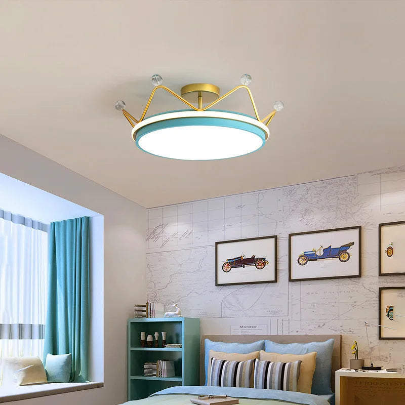 Nordic LED Ceiling Lamp - Modern Gold-Pink Design for Kids' Rooms