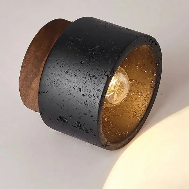 Modern Black Cave Stone Ceiling Lamp for Elegant Home Lighting