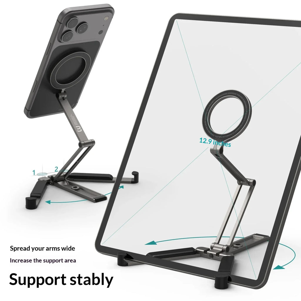 Multifunctional Magnetic Tripod Stand for Phones & Tablets - Foldable Design