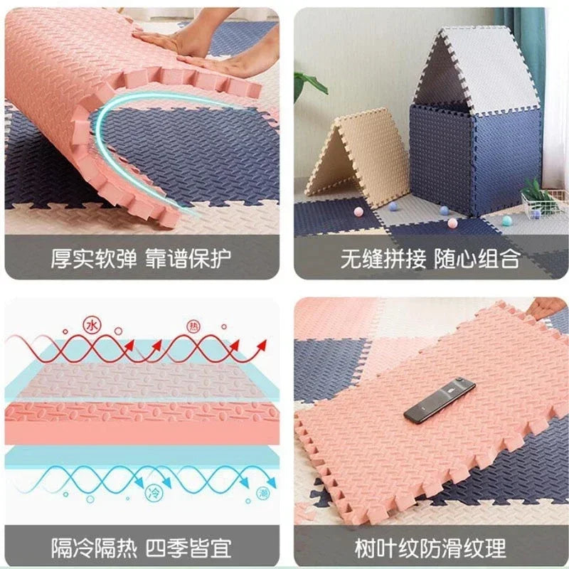 12PCS Interlocking Foam Baby Play Mat - Soft Puzzle Floor Tiles