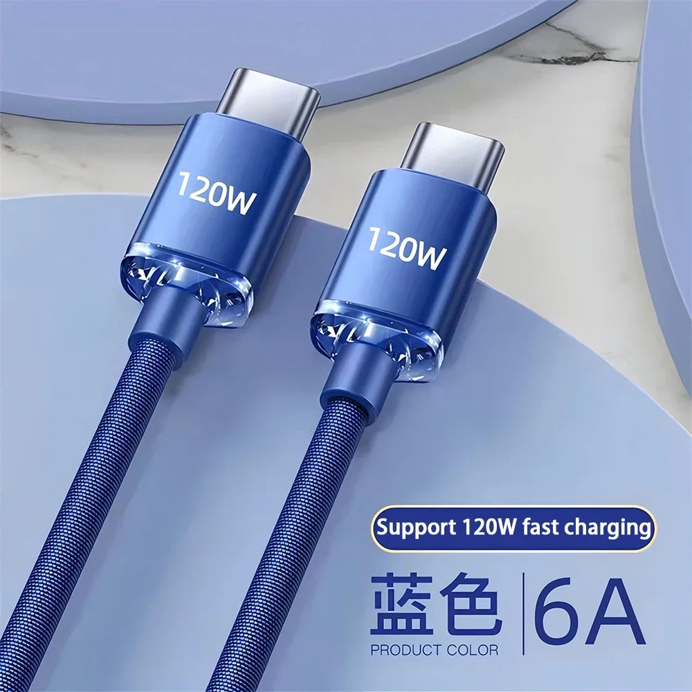 120W USB Type-C Fast Charging Cable for Samsung, Xiaomi, & More