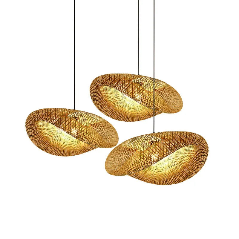 Eco-Friendly Bamboo Pendant Light - Handcrafted Wicker Design