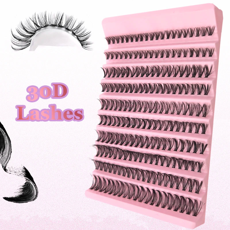 DIY Eyelash Extension Kit - Natural Long Individual Lashes Clusters