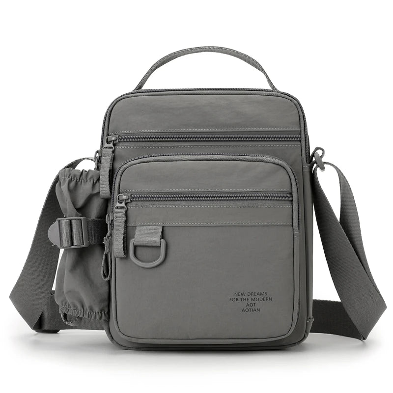 Stylish Men's Crossbody Bag with Bottle Pocket for Travel & Leisure