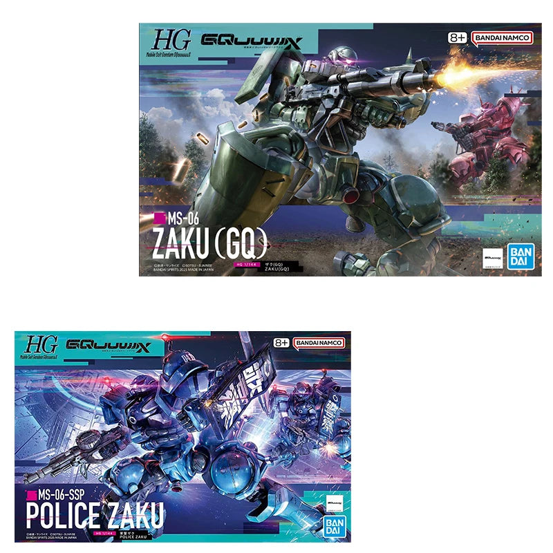 Bandai HG 1/144 GQ Zaku Action Figure - Police Zaku Model Toy